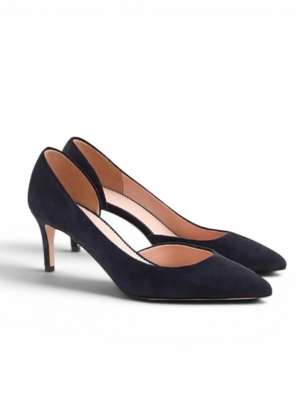 J Crew Lucie D’Orsay Navy Blue Suede Pumps | 11